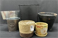 Pottery & Round Waste Basket