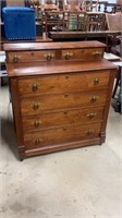Early Walnut Four Drawer Chest w/ Glove Boxes