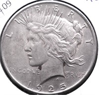 1925 PEACE DOLLAR XF