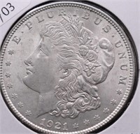 1921 CHOICE BU MORGAN DOLLAR