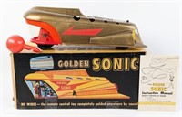 Tigrett Battery Op. Golden Sonic Spaceship w/ Box