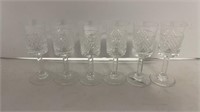 (6) lead crystal cordials Sevres France