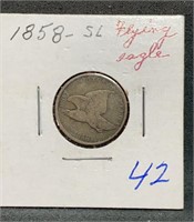1858-SL Flying Eagle One Cent US Mint Coin