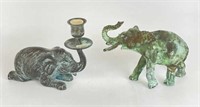 Copper Elephant Figures with Patina