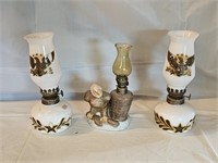 3 Federal and Bald Eagle Oil Lamps