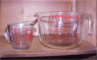 Pyrex: 8 cup measuring  - 2 cup measuring cup -