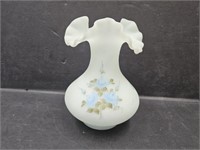Hand Painted  & Signed Fenton Vase  7" high