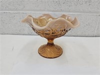 Fenton  Water Lilly Glass Compote 5" high
