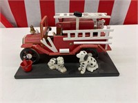 Wooden musical fire truck decoration
