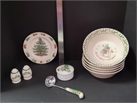 Assorted Spode Christmas Tree Dishes