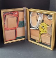 Two Gold Tone Display Boxes