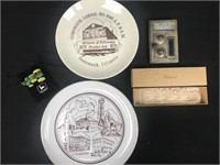 Somonauk souvenir plates, 1/64 scale John Deere