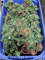 Large Tub with Holiday Garland