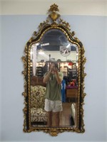 LARGE BLACK / GOLD DECOR BEVELED MIRROR 26 X 57