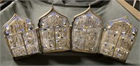 19th C Russian Orthodox  Brass Enamel Quadriptych.