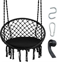 $76  Giantex Hammock Chair Macrame Swing - Black