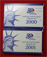 (2) US Mint Proof Sets - 2000 & 2001