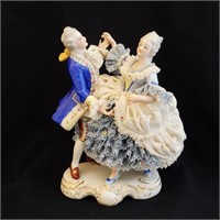 MZ Ireland Dresden Lace Dancing Couple Figurine