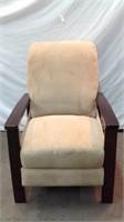 Walnut Framed Microfiber Recliner Chair