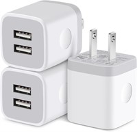 USINFLY USB Wall Charger, 3-Pack 2.1A Dual Port