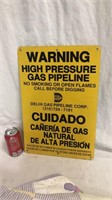 Gas pipeline sign