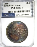 1883-O Morgan PCI MS67+ Rainbow Rev