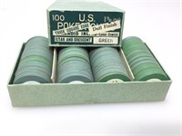 1940’s - 50’s 100 original Poker Chips w/Box