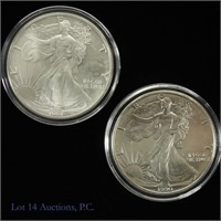 1990 & 1991 American Silver Eagle Dollars -2