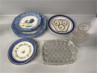 Hand painted Chicken Dinner and Salad plates