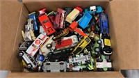 Box of random toy cars 12 x 9 x 3
