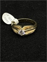 Vintage 18k HGE Gold CZ Men’s Ring Size 12