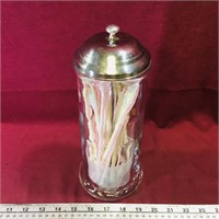 Glass Store Straw Jar (Vintage) (11" x 4 1/4")