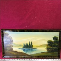 Framed Oil On Board Landscape Painting