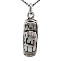 #3 Race Car Pendant/Charm Sterling Silver