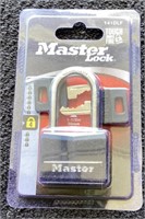 G)  new master lock tough under fire padlock with