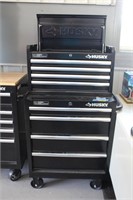 Husky mobile tool bench on casters, nine drawers,