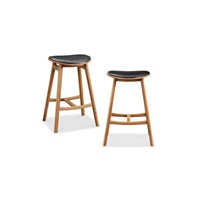 2X GREENINGTON  COUNTER HEIGHT STOOL WITH LEATHER