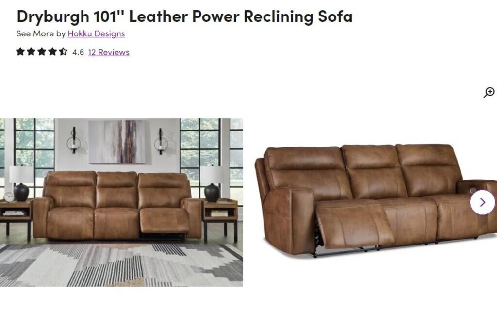 nEW 101" Power Reclining Top Grain Leather Sofa*