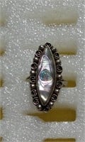 Sterling Silver Abalone Ring Size 5 1/2
