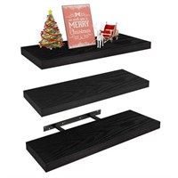 Vervida Black Floating Shelves Set of 3 x 24 Inche