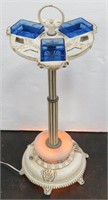 Antique Lighted Art Deco Metal Ash Tray Stand