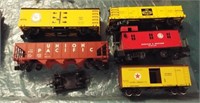 (5) Large train cars and caboose including Arm