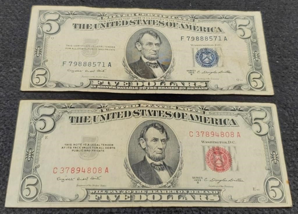 (2) $5 Notes: