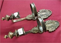 15" Antique Style Hurricane Wall Sconce Set
