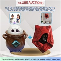 SET OF 2 (BLACK CAT HOOD STATUE+MISTING POT)