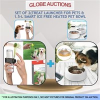 SET OF 2(TREAT LAUNCHER FOR PETS+HEATED PET BOWL)