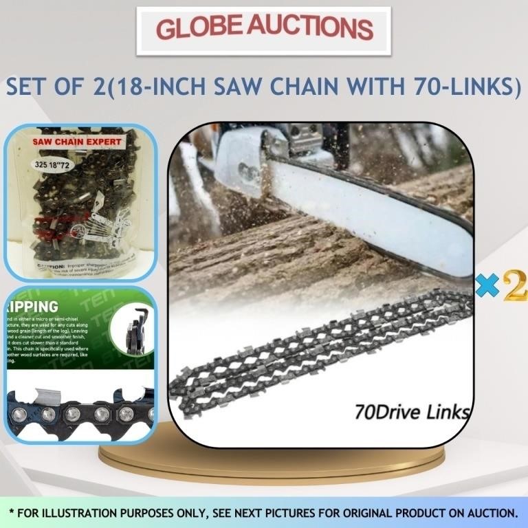 SET OF 2 (18-INCH SAW CHAIN WITH 72-LINKS)