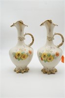 Pair of Porcelain Ewer/Pitchers