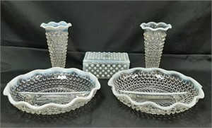 5 pcs Hocking Glass Moonstone Dishes - See Desc