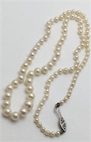 Pearl Necklace With 10k White Gold Clasp